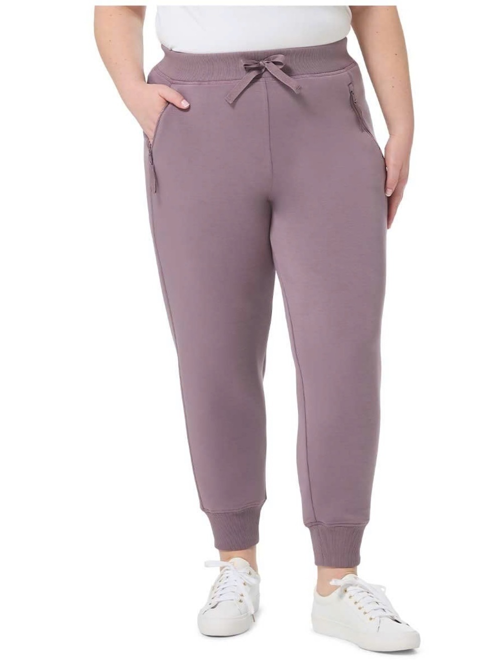 Kirkland Signature Women’s Active Jogger Pants Drawstring Pockets Purple Size L